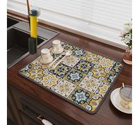 Retro Quick-Drying Water-Draining Mat for Kitchen Bar Countertops, Non-Slip Microfiber Dish Rack Mats, Super Absorbent Heat Resistant Multi-use Drying Matt Kitchen Counter(1PcH,19.7*31.5")