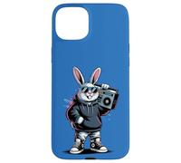 Retro Rabbit Boombox Hip Hop 80s 90s Music Lover Bunny Case for iPhone 15 Plus