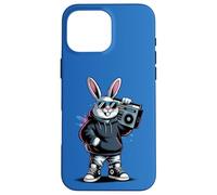 Retro Rabbit Boombox Hip Hop 80s 90s Music Lover Bunny Case for iPhone 16 Pro Max