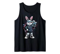 Retro Rabbit Boombox Hip Hop 80s 90s Music Lover Bunny Tank Top