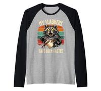 Retro Raccoon Coffee Meme My Flabbers Have Been Gasted Raglan Baseball Tee