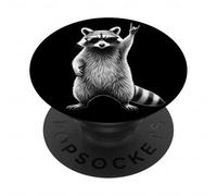 Retro Raccoon Music Funny PopSockets Adhesive PopGrip