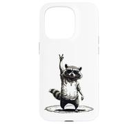 Retro Raccoon Rock Men Kids Women Music Funny Raccoon Case for iPhone 15 Pro