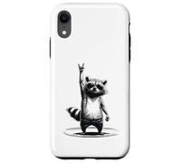 Retro Raccoon Rock Men Kids Women Music Funny Raccoon Case for iPhone XR