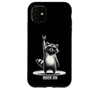 Retro raccoon rock music Design funny Case for iPhone 11