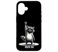 Retro raccoon rock music Design funny Case for iPhone 16