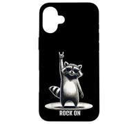 Retro raccoon rock music Design funny Case for iPhone 16 Plus
