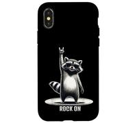 Retro raccoon rock music Design funny Case for iPhone X/XS