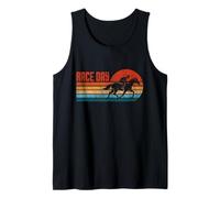 Retro Race Day Horse Riding Design Tank Top