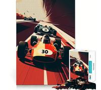 Retro Racing Cars 1000 Piece Jigsaws for Teenagers Puzzle Smart Game Group Play Image Assembly Wall Art Decor (50x75cm)