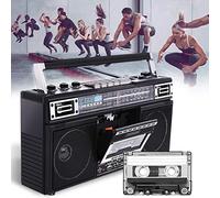 Retro Radio and Recorder, Retro Boombox Cassette Player, Cassette Boombox, with AM/FM/SW1/SW2, Built-In Speaker, Support SD/USB Input Classic 80S Style Retro