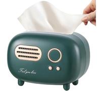Retro Radio Shape Tissue Box Cover, Non-Slip Vintage Square Tissue Dispenser, Creative Holder for Home, Car, Hotel