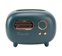 Retro Radio Shape Tissue Cover Box,Tissue Box Holder Multifunction Tissue Box Tissue Box Cover Radio Tissue Box for Kitchen Bedroom Office Parlor Bathroom Decoration (green)