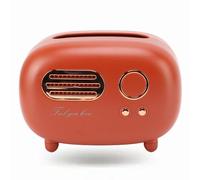 Retro Radio Shape Tissue Cover Box Vintage Paper Case Dispenser Multifunctional Tissue Box Holder for Bathroom Living Room Bedroom Dressers(Red)