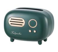 Retro Radio-Shaped Tissue Box with Vintage Non-Slip Cover Holder and Small Dispenser for Home, Car, Hotel - Creative Square Design