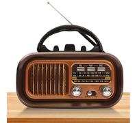 Retro Radio with Bluetooth, Portable AM/FM/SW Radio, Nostalgia Supports USB/TF Card Function, 1200 mAh Battery or D Cells, Portable Multimedia System, Vintage Radios (Coffee Brown)