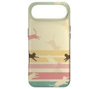 Retro Rainbow Cat Silhouettes Vintage Pastel Stripes Art Case for iPhone Air