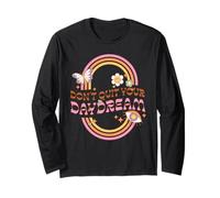 Retro Rainbow Daisy Daydream Quote Graphic Long Sleeve T-Shirt