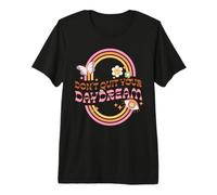 Retro Rainbow Daisy Daydream Quote Graphic Premium T-Shirt