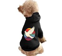 Retro Rainbow Dove Print Pet Dog Hoodie Novelty Clothes Pullover Sweatshirt for Small Puppy and Cats