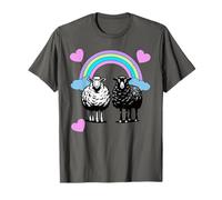 Retro Rainbow Heart Sheep Sheep Hearts Child Girl Boy T-Shirt