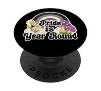 Retro Rainbow Pride is Year Round Daisies Asexual Colors PopSockets Adhesive PopGrip