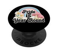 Retro Rainbow Pride is Year Round Daisies Transgender Pride PopSockets Adhesive PopGrip