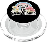 Retro Rainbow Pride is Year Round Daisies Transgender Pride PopSockets PopGrip for MagSafe