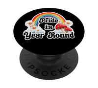 Retro Rainbow Pride is Year Round Vintage Daisies LGBTQ PopSockets Adhesive PopGrip