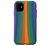 Retro Rainbow Stripe Pattern Vintage 70s Boho Aesthetic Case for iPhone 11