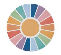 Retro Rainbow Sunrise Sunset Round Gaming Mouse Pad, Colorful Sun Boho Round Mousepads for Desk Home Office Computers Laptop Accessories, Boho Office Supplies