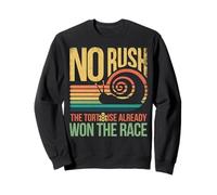Retro Rainbow Sunset - No Rush Tortoise already won the race Sweatshirt