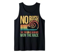 Retro Rainbow Sunset - No Rush Tortoise Already Won the Race Tank Top
