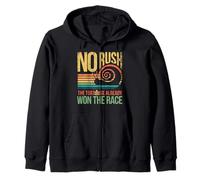 Retro Rainbow Sunset - No Rush Tortoise already won the race Zip Hoodie