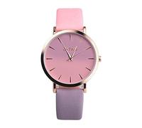 Retro Rainbow Watch, Unisex Leather Band Analog Alloy Quartz Wrist Watch, Fashion Colorful Classic Look Watch, Gift for Mother, Wife and Daughter, K, One Size