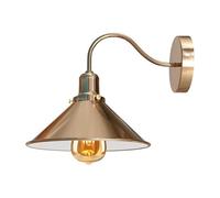 Retro Rainproof Cone Shaped Shade Swan Neck Wall Sconce Fittings Metal Indoor Light Fitting for Bedroom Dinning Room Garage and any other places Not Battery Oprated Wall Lights (French Gold)