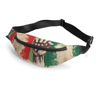 Retro Raised Fist Mexico Flag Belt Bag Fanny Pack Crossbody Bags Waist Pack for Running Workout