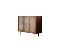 Retro Rattan Buffet Cabinet - Modern Sideboard for Kitchen & Dining Room Stylish Wine Storage Cabinet with Ample Storage for Home & Restaurant Use