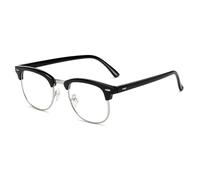 Retro Reading Glasses for Men Women, Lightweight Round Half Frame Blue Light Blocking Readers, Stylish Optical Glasses