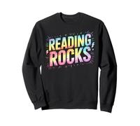 Retro READING ROCKS Literacy Teacher Music Appreciation Band Sweatshirt
