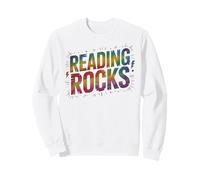Retro READING ROCKS Teacher Literacy Squad Rockstar Teaching Sweatshirt