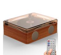 Retro Record Player CD Boombox | Portable 2000mAh with Dual Stereo Speakers & Remote | Multiple Playback Modes for Home or Office Decor