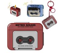 Retro Recorder Couple Gift Keychain Mini Recordable Fun Black Fun Ornaments Box Classic Music Gift O0J3 Pendant Couple
