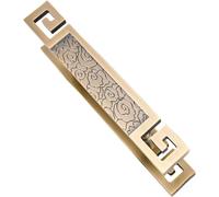 Retro Rectangle Door Handle with Carved Design, Luxury Villa Large Door Push Pull Knob, Commercial Square Entrance Door Handles, Not Fading(Schwarz,80cm/31 1/2")