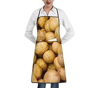 Retro Red Bicycle Waterproof Apron With Pockets, Adjustable Cooking Apron, For Kitchen, Cooking, Grilling, Painting, Unisex, Garden Potatoes, One Size