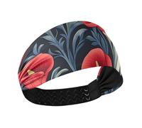 Retro Red Calla Lily Flowers Moisture Wicking exercise headbands for women Stretchy tennis sweatbands for make up basketball make up Cycling