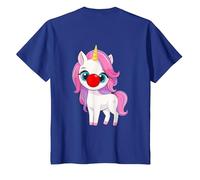 Retro Red Cute Unicorn Nose Funny Day Kid 2024 Print On Back T-Shirt, Youth, Royal Blue, Large