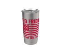 Retro RED Friday Support Our Troops Patriotic American Flag Stainless Steel Insulated Tumbler
