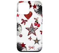 Retro Red Star & Bow Coquette Disco Ball Y2K Cherry Kiss Case for iPhone 12 Pro Max