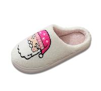 Retro Reindeer Slippers - Women's & Men's Cozy Comfy Fluffy Plush Lightweight Memory Foam Slip-on Indoor Soft Warm Cotton Bedroom Slippers for Fall Winter n16 Pink